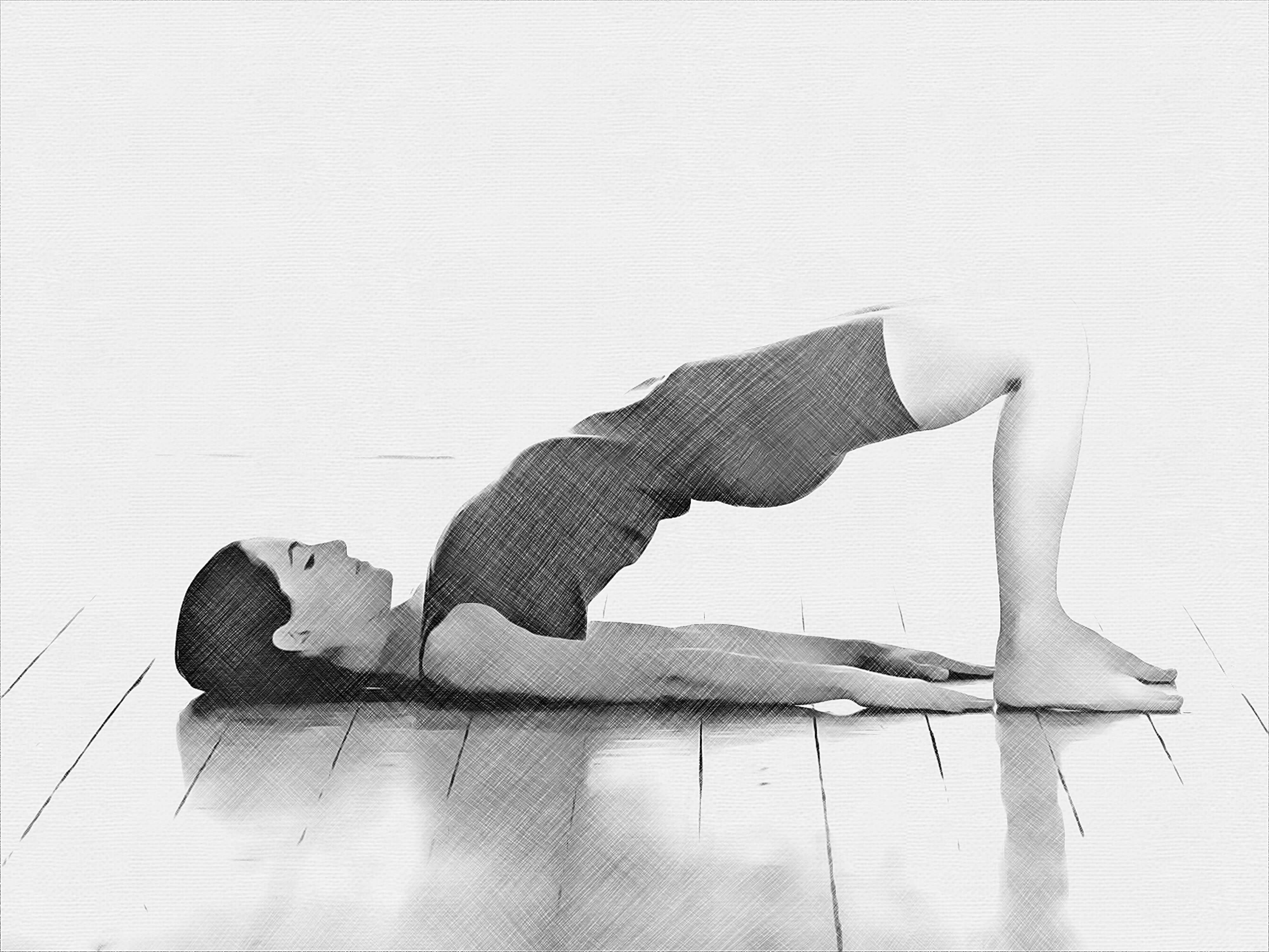 Stretching hip flexors.